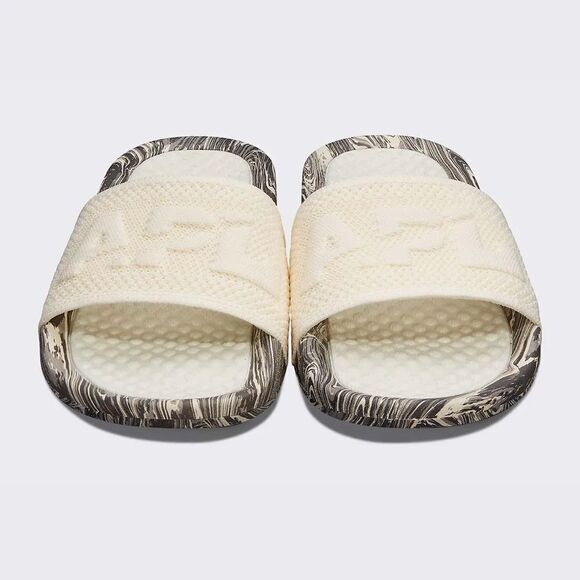 APL Women's Big Logo TechLoom Slide Sandals, Vegan, Silver Marble, Size 7‎ NWT - Picture 3 of 17